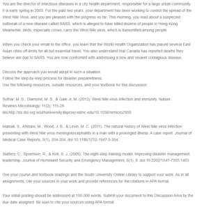 Disaster Preparedness-West Nile Virus