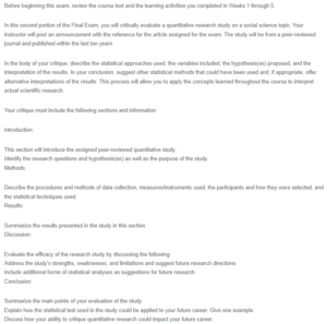 Evaluating a Quantitative Research Study