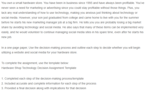 Hardware Shop Technology Decision
