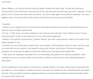 Health Factors in the African American Context-Case Study of Shawn Billings