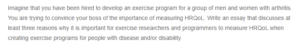 Importance of Measuring for Health-related Quality of Life by Exercise Researchers and Programmers
