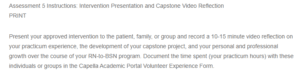 Intervention Presentation and Capstone Video Reflection