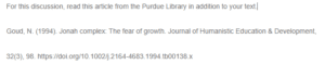 Jonah complex- The fear of growth Journal of Humanistic Education & Development