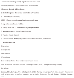 Liver Disease Teaching Plan