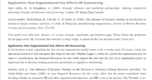 Organizational Size Affects HR Outsourcing