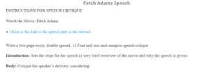 Patch Adams Speech