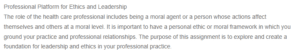 Professional Platform for Ethics and Leadership