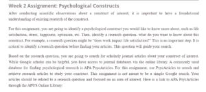 Psychological Constructs