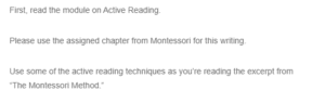 Reading Response- The Montessori Method