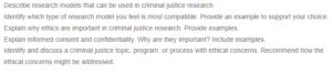 Research Design and Ethical Issues on Criminal Justice Research