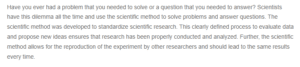 Scientific Method to Observation and Data Analysis