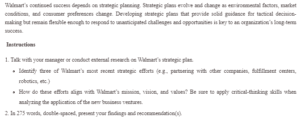 Strategic Planning at Walmart