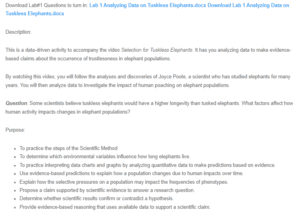 Analyzing Data on Tuskless Elephants