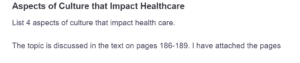 Aspects of Culture that Impact Healthcare
