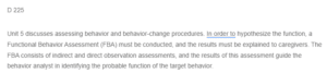Assessing Behavior and Behavior-Change Procedures
