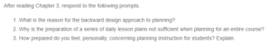 Backward Planning and Instructional Design for Efficient Education