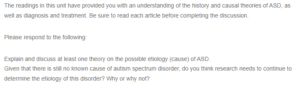 Causal Theories of Autism Spectrum Disorder