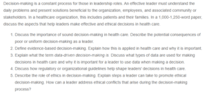 Decision-Making in Health Care