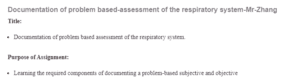 Documentation of problem based-assessment of the respiratory system-Mr-Zhang