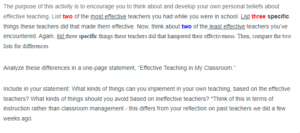 Effective Teaching Instruction