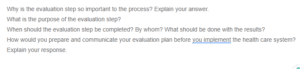 Evaluation Step for Healthcare Information Systems