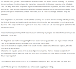 Health Policy Process - Medicaid Expansion Discussion