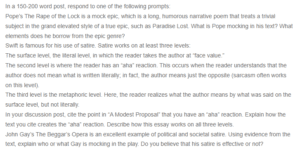 Literature Discussion-Pope's Rape