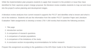 Literature Review and PICOT Question