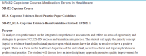 NR452 Capstone Course-Medication Errors In Healthcare