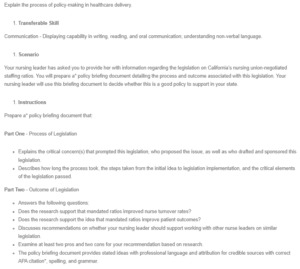 NUR 4327 - Deliverable 2 - Policy Briefing Document