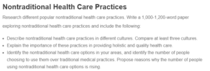 Nontraditional Health Care Practices