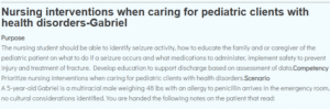 Nursing interventions when caring for pediatric clients with health disorders-Gabriel
