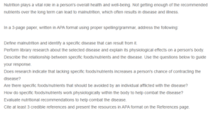 Nutrition and Disease - Marasmus