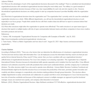 Organizational Structure Responses