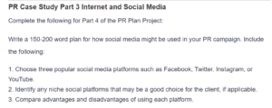 PR Case Study Part 3 Internet and Social Media