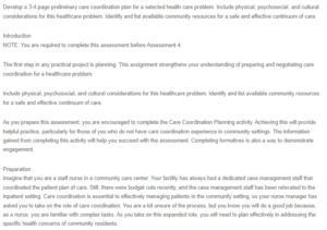 Preliminary Care Coordination Plan-Heart Disease as a Health Concern