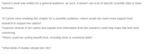 Response-Introducing Facts and Numerical Data to Carson's Book