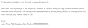 Rhys's versus Goodison's Portrayal of the Tensions and People in Jamaica During the Emancipation Process