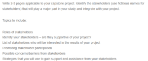 Role and Engagement of Stakeholders Summary