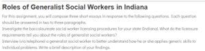 Roles of Generalist Social Workers in Indiana