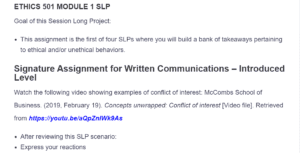 Signature Assignment for Written Communications - Introduced Level