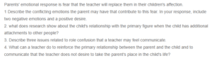 The Fear of the Teacher Replacing Parents in Their Children’s Affections