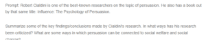 The Psychology of Persuasion