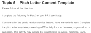 Topic 5 - Pitch Letter Content Template