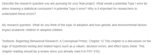 Type I and Type II Error