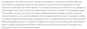 Understanding Experiments in Cognition