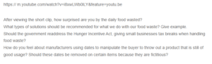 Video Reflection - Food Waste