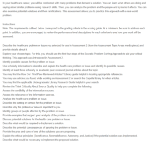 Analyzing a Current Health Care Problem or Issue - Limited Access to Healthcare