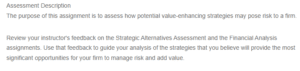 Assess how potential value-enhancing strategies may pose risk to a firm