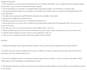 Comparing the Financial Stress of Two Families with Children